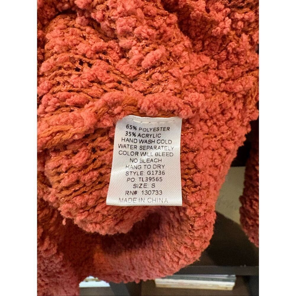 Umgee Manhattan Mornings Cowl Neck Sweater In Pumpkin Orange Size Small - Picture 5 of 6